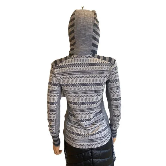 Kari Traa Merino Wool Half-Zip Nordic Base Layer Hoodie Top Medium Gray - Picture 8 of 11